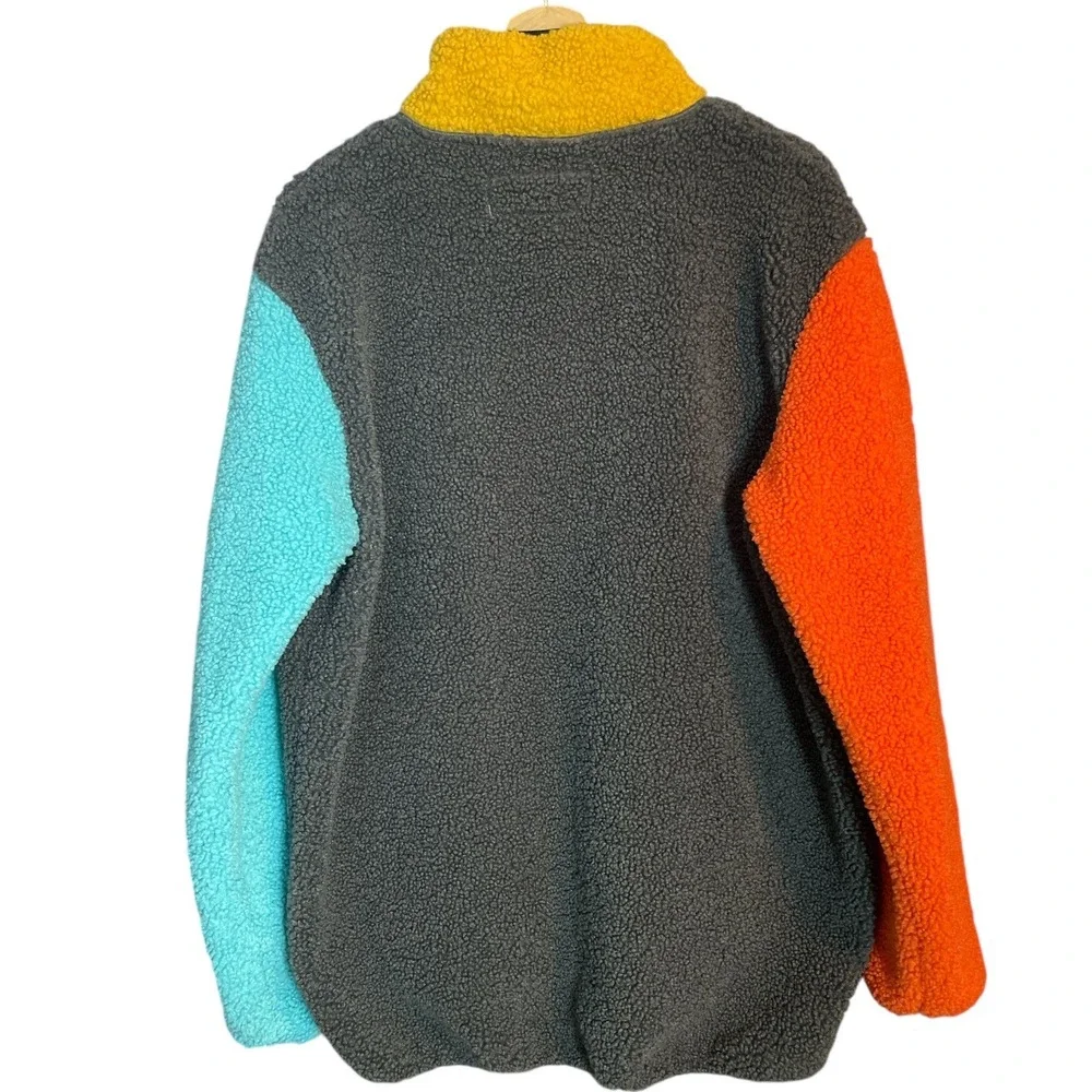 Dutch Bros Coffee Fleece Pullover Smiley‎ Face Sherpa Jacket Women's Medium